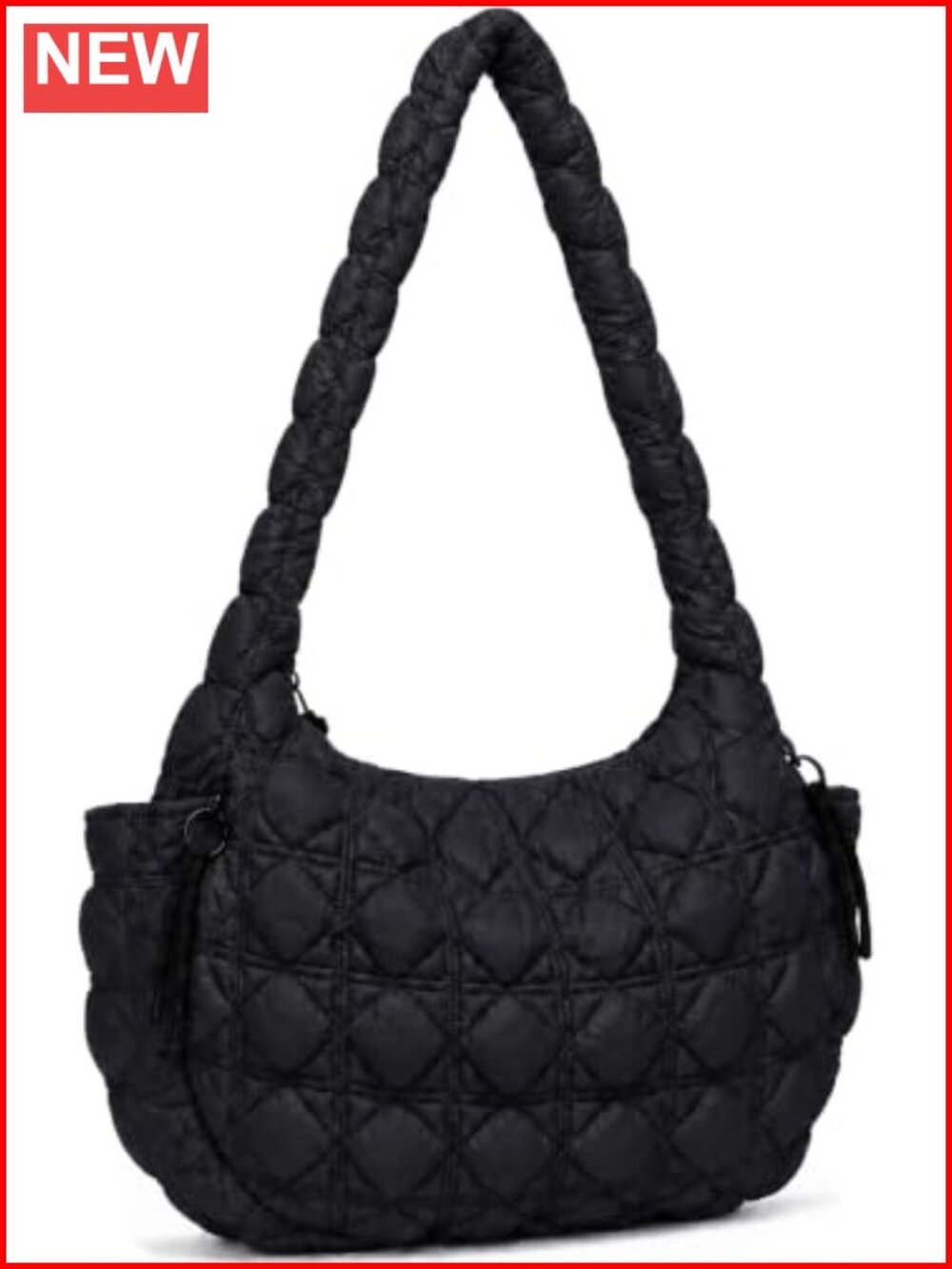Large Quilted Puffer Tote Bag Nylon Crossbody Shoulder Bag Lightweight